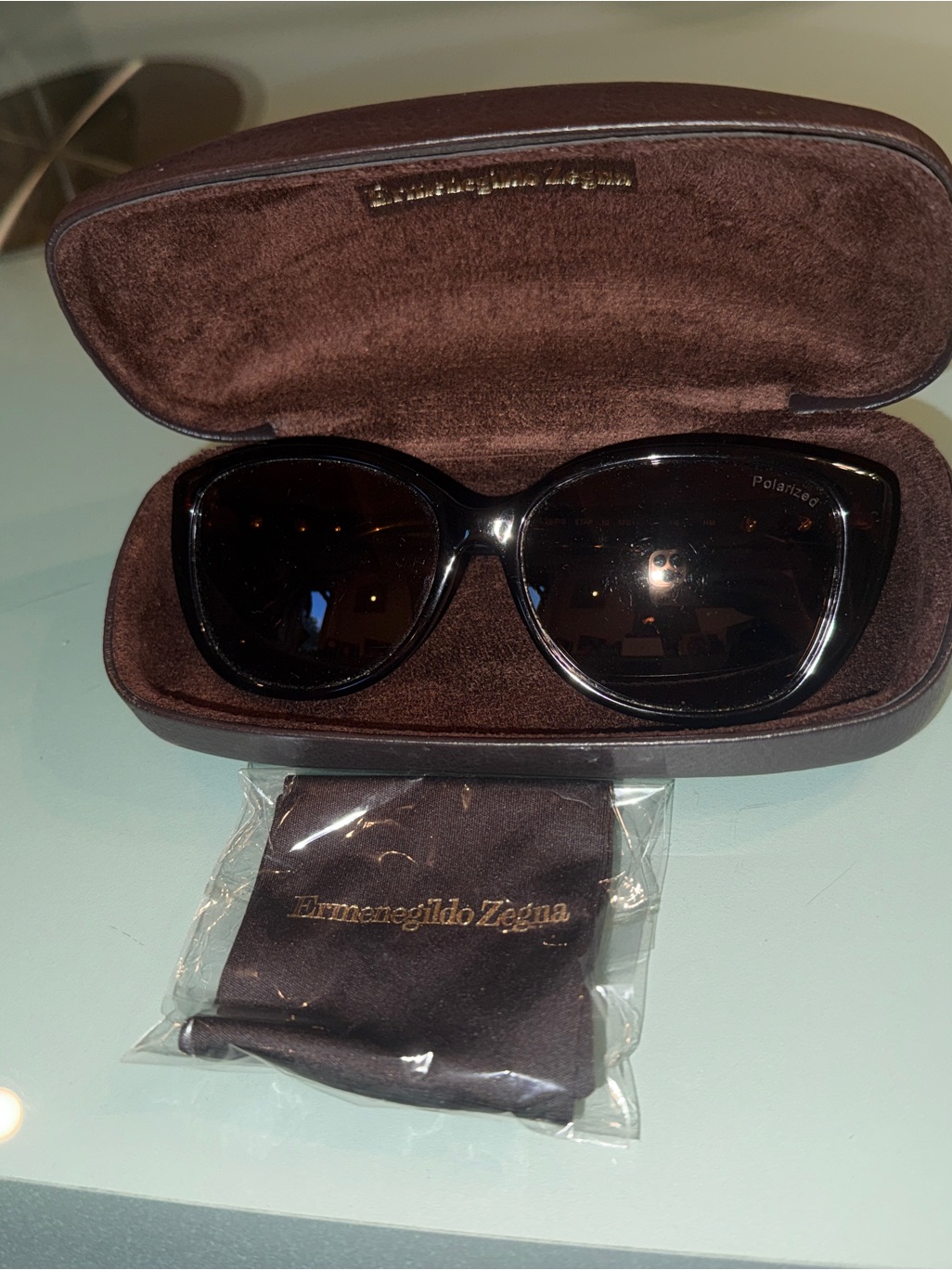 Ermenegildo Zegna Women's Dark Brown/Black Polarized Sunglasses